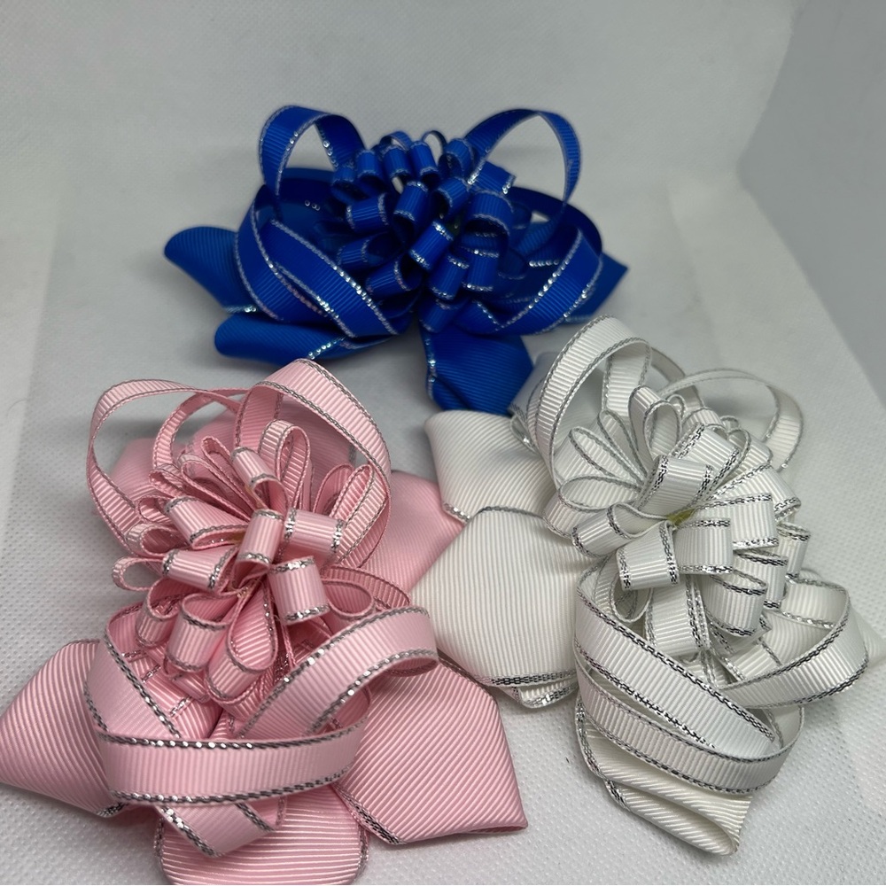 Ribbon flower hairpins